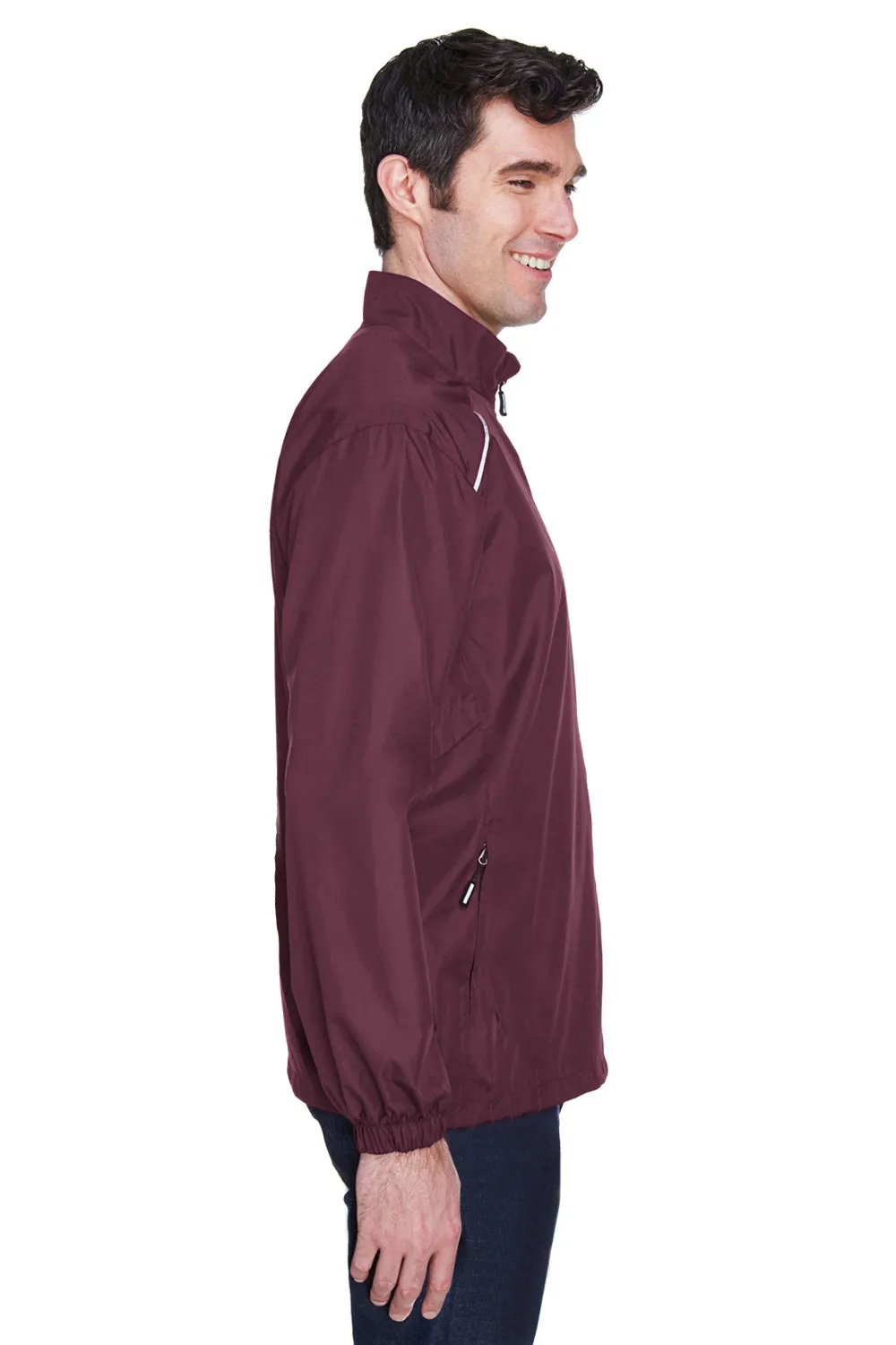 Core 365 Mens Motivate Water Resistant Full Zip Jacket - Burgundy