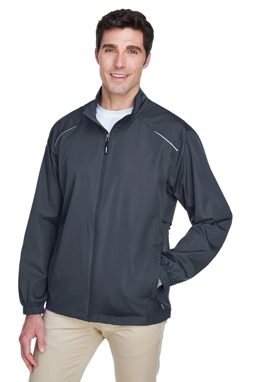 Core 365 Mens Motivate Water Resistant Full Zip Jacket - Carbon Grey