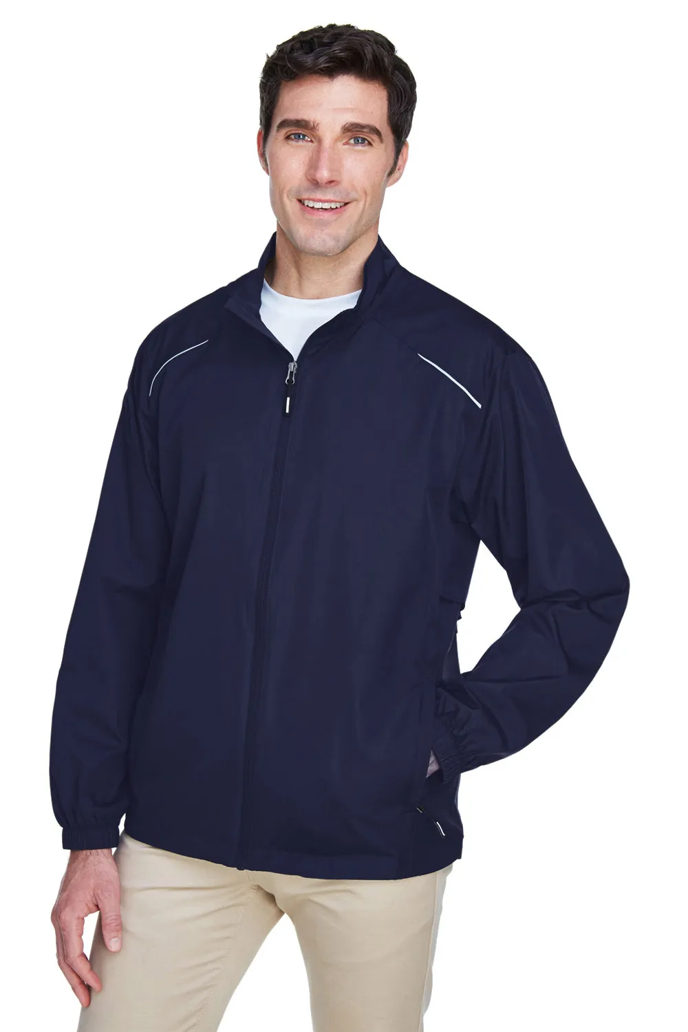 Core 365 Mens Motivate Water Resistant Full Zip Jacket - Classic Navy Blue