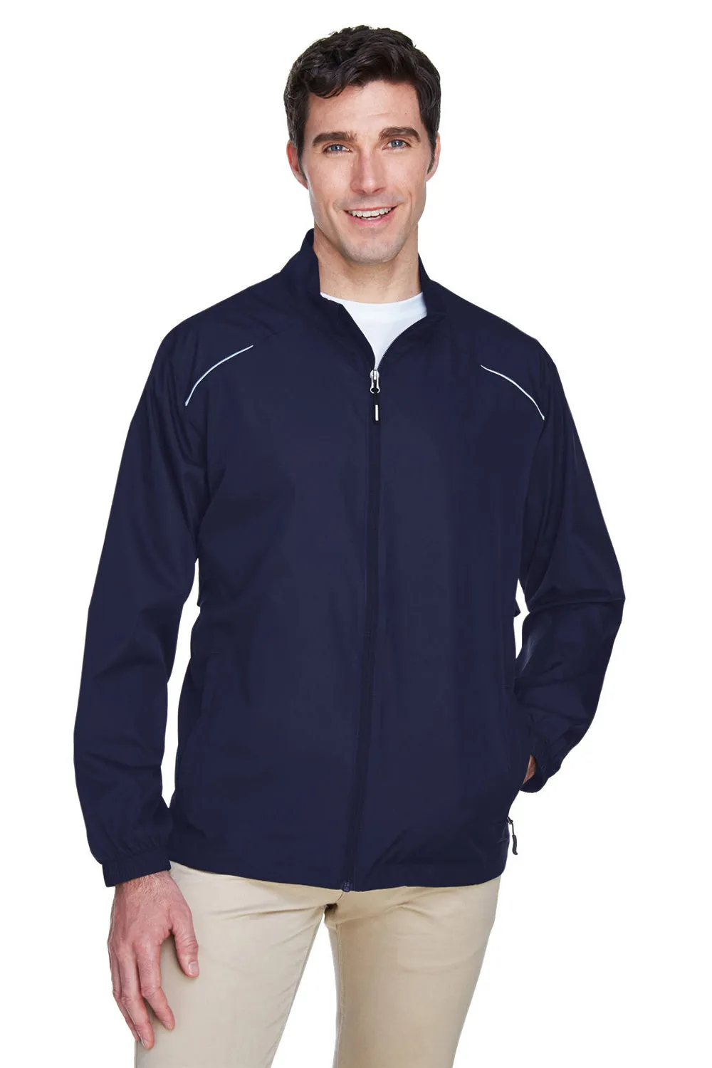 Core 365 Mens Motivate Water Resistant Full Zip Jacket - Classic Navy Blue
