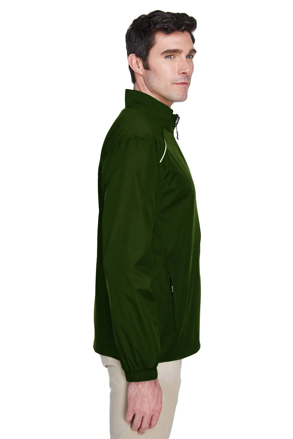 Core 365 Mens Motivate Water Resistant Full Zip Jacket - Forest Green