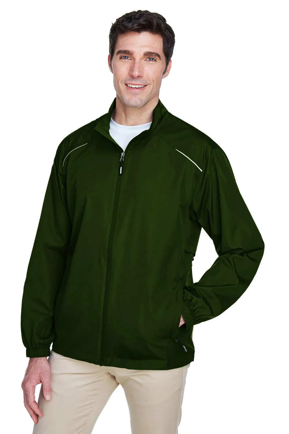 Core 365 Mens Motivate Water Resistant Full Zip Jacket - Forest Green