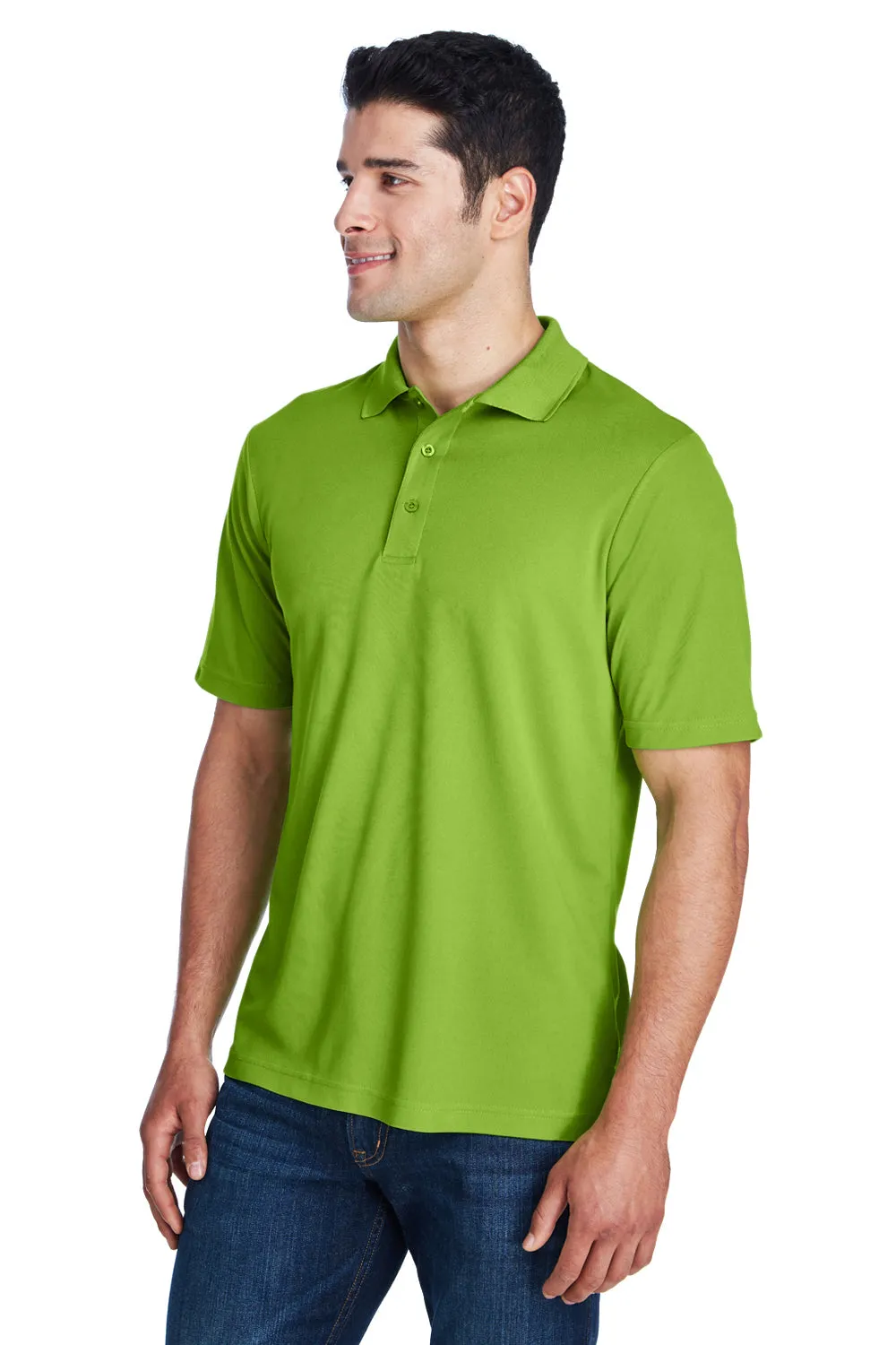 Core 365 Mens Origin Performance Moisture Wicking Short Sleeve Polo Shirt - Acid Green