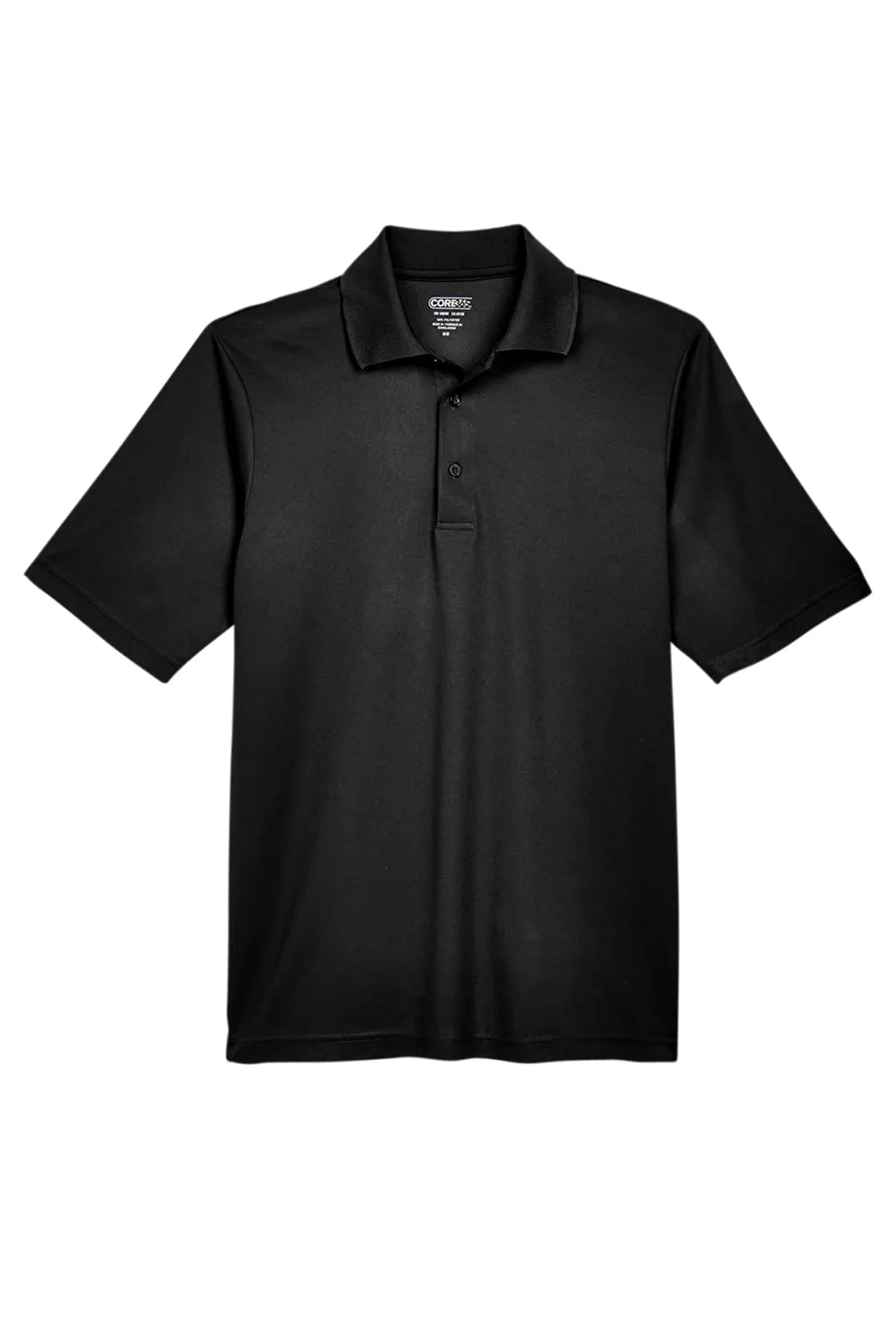 Core 365 Mens Origin Performance Moisture Wicking Short Sleeve Polo Shirt - Black