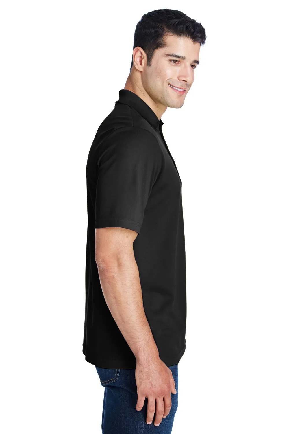 Core 365 Mens Origin Performance Moisture Wicking Short Sleeve Polo Shirt - Black