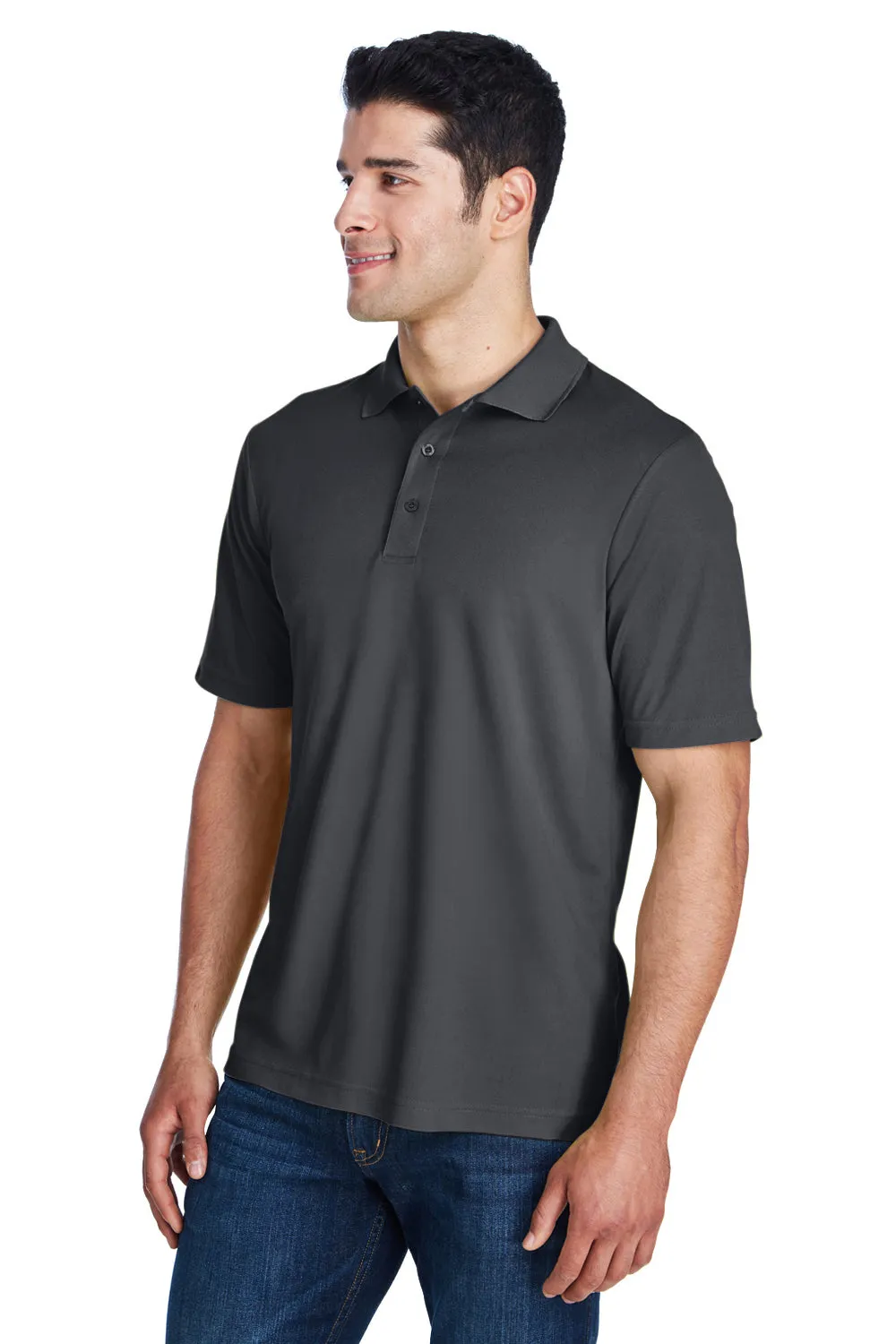 Core 365 Mens Origin Performance Moisture Wicking Short Sleeve Polo Shirt - Carbon Grey
