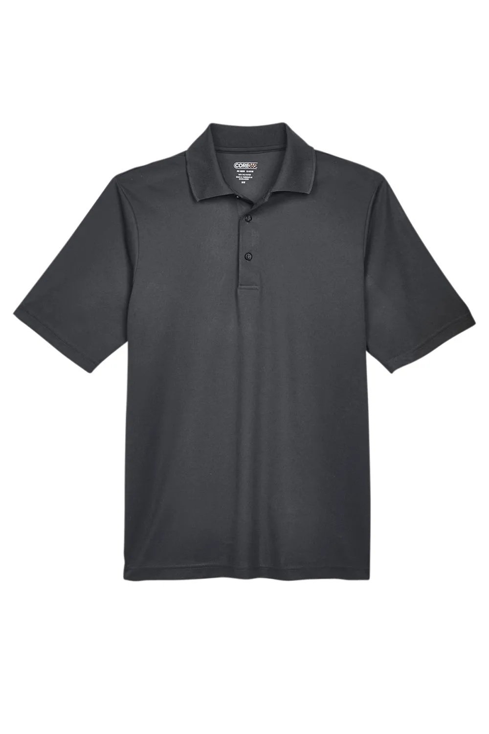 Core 365 Mens Origin Performance Moisture Wicking Short Sleeve Polo Shirt - Carbon Grey