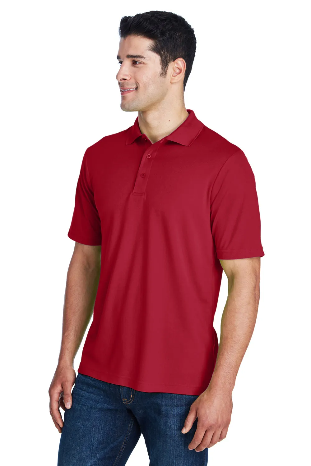 Core 365 Mens Origin Performance Moisture Wicking Short Sleeve Polo Shirt - Classic Red