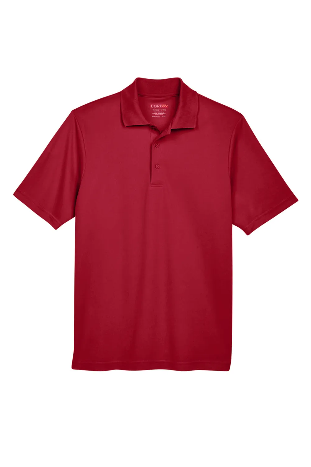 Core 365 Mens Origin Performance Moisture Wicking Short Sleeve Polo Shirt - Classic Red