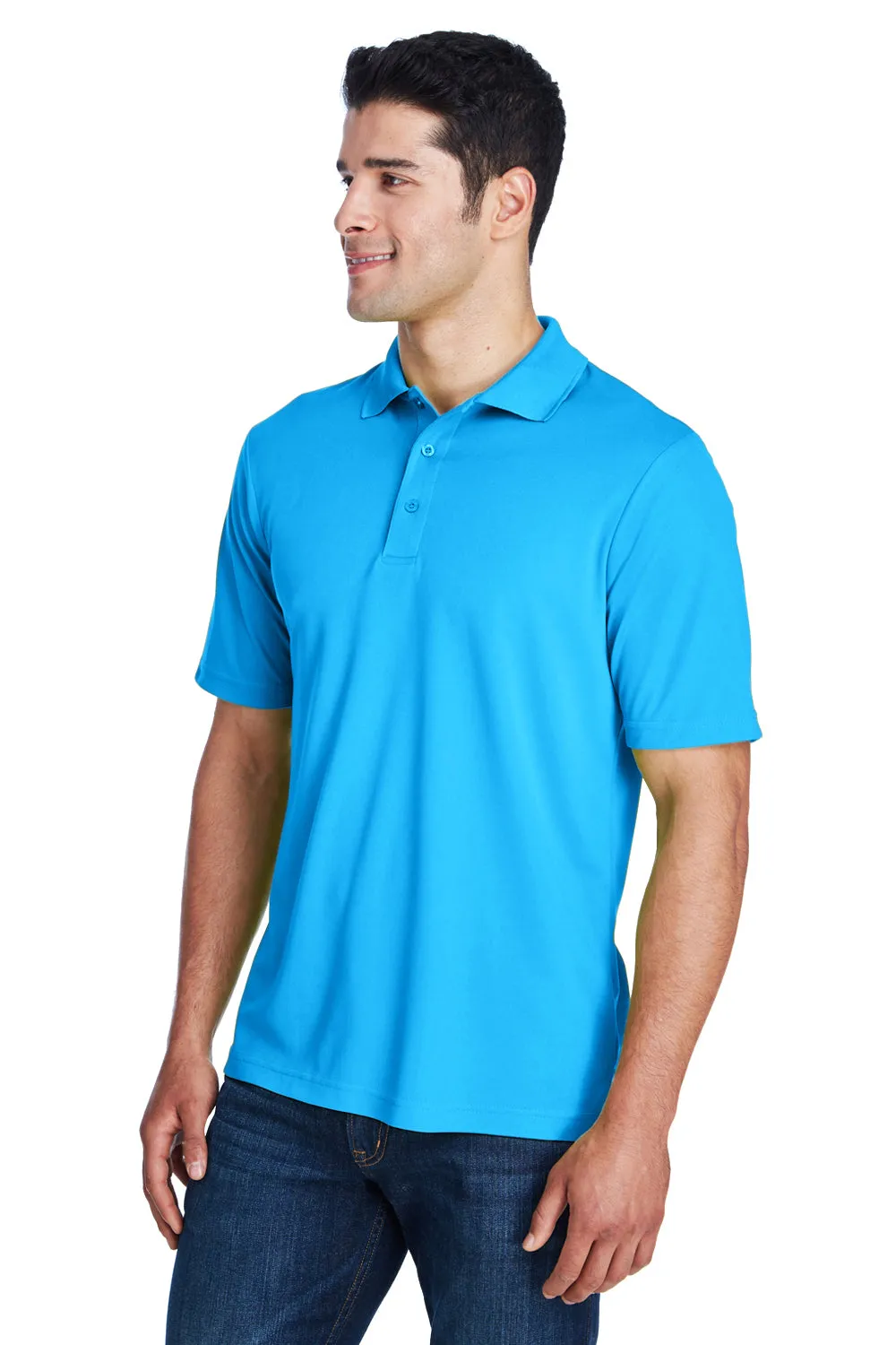 Core 365 Mens Origin Performance Moisture Wicking Short Sleeve Polo Shirt - Electric Blue