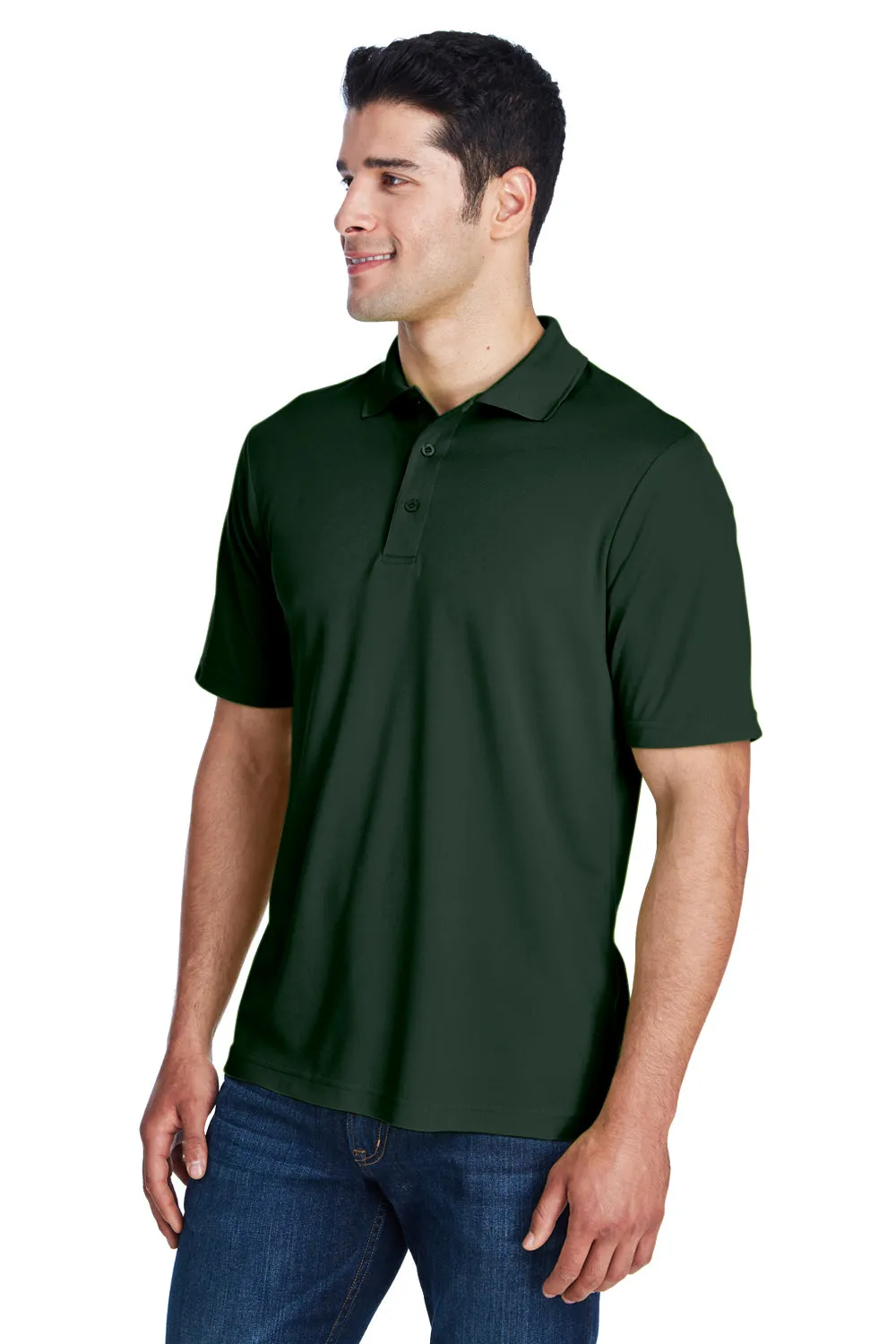 Core 365 Mens Origin Performance Moisture Wicking Short Sleeve Polo Shirt - Forest Green