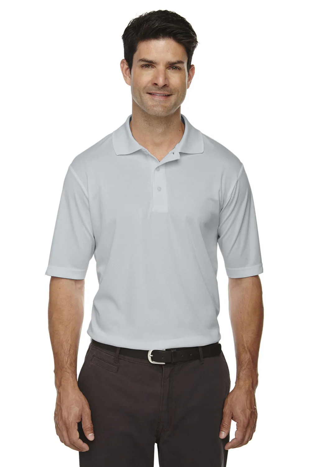 Core 365 Mens Origin Performance Moisture Wicking Short Sleeve Polo Shirt - Platinum Grey