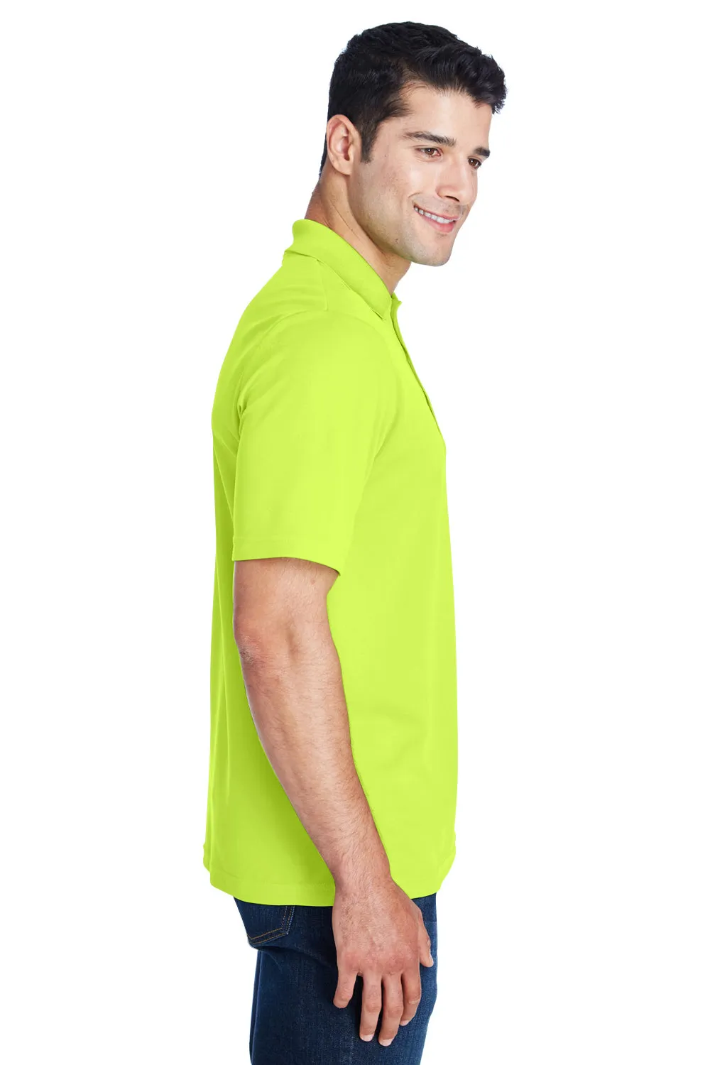 Core 365 Mens Origin Performance Moisture Wicking Short Sleeve Polo Shirt - Safety Yellow