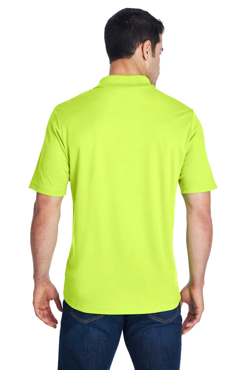 Core 365 Mens Origin Performance Moisture Wicking Short Sleeve Polo Shirt - Safety Yellow