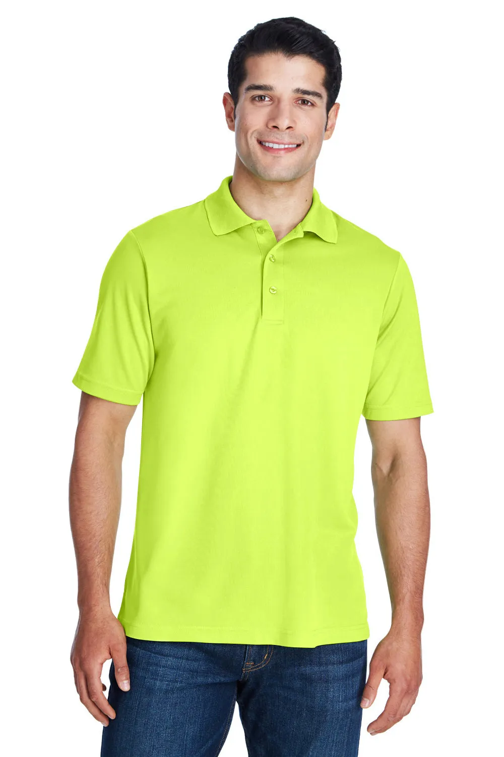 Core 365 Mens Origin Performance Moisture Wicking Short Sleeve Polo Shirt - Safety Yellow