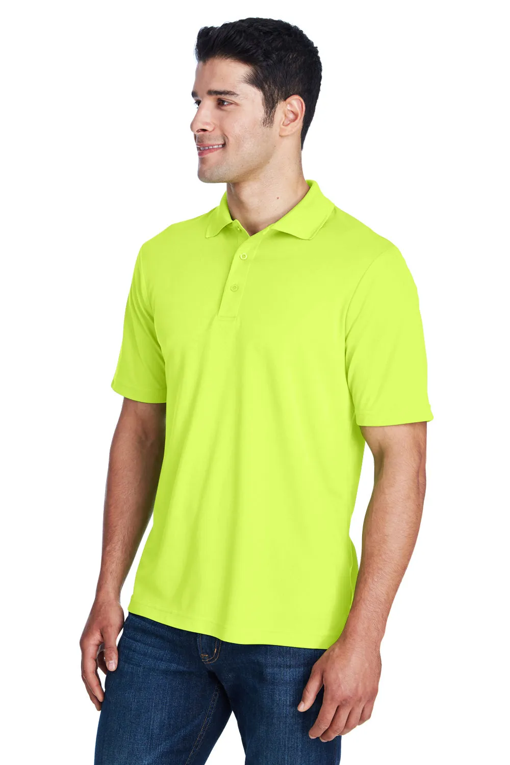 Core 365 Mens Origin Performance Moisture Wicking Short Sleeve Polo Shirt - Safety Yellow