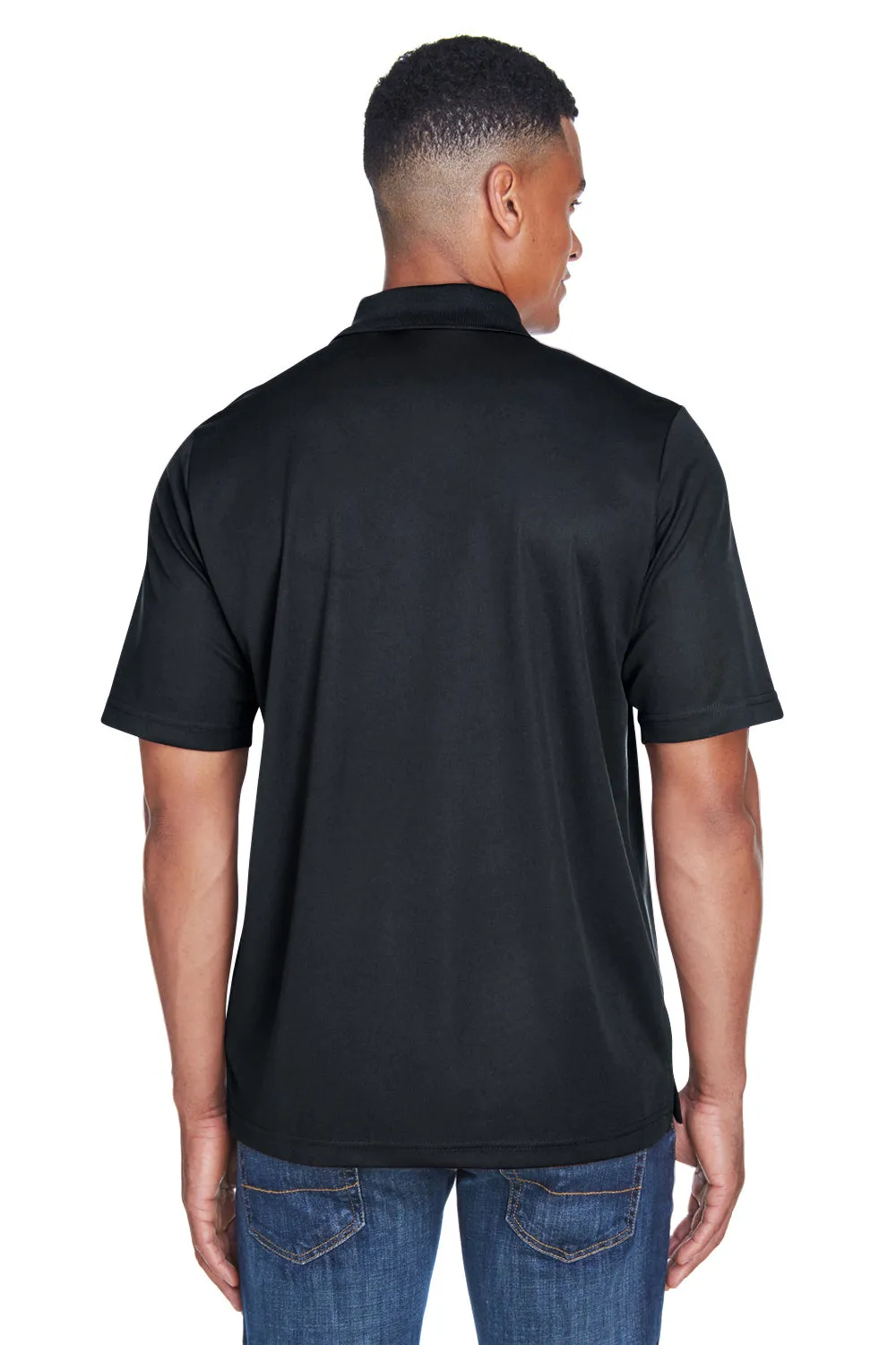 Core 365 Mens Origin Performance Moisture Wicking Short Sleeve Polo Shirt w/ Pocket - Black