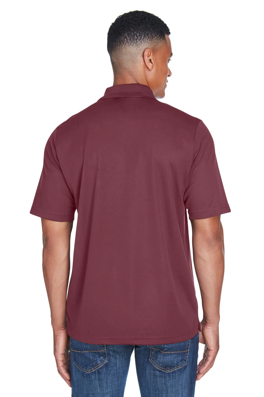 Core 365 Mens Origin Performance Moisture Wicking Short Sleeve Polo Shirt w/ Pocket - Burgundy