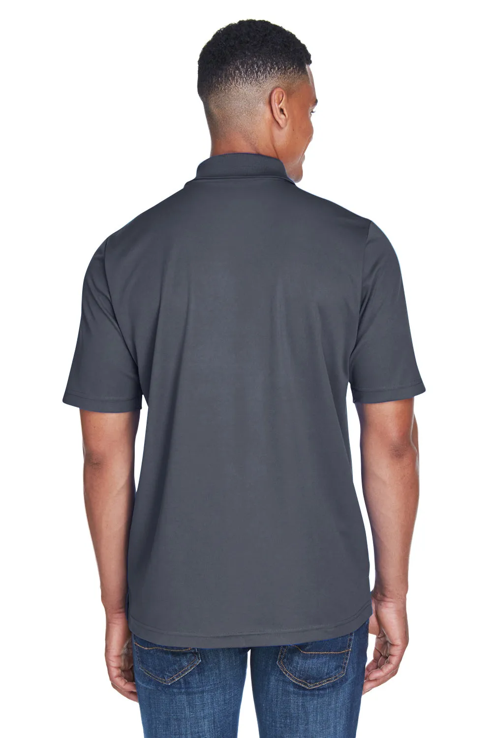 Core 365 Mens Origin Performance Moisture Wicking Short Sleeve Polo Shirt w/ Pocket - Carbon Grey