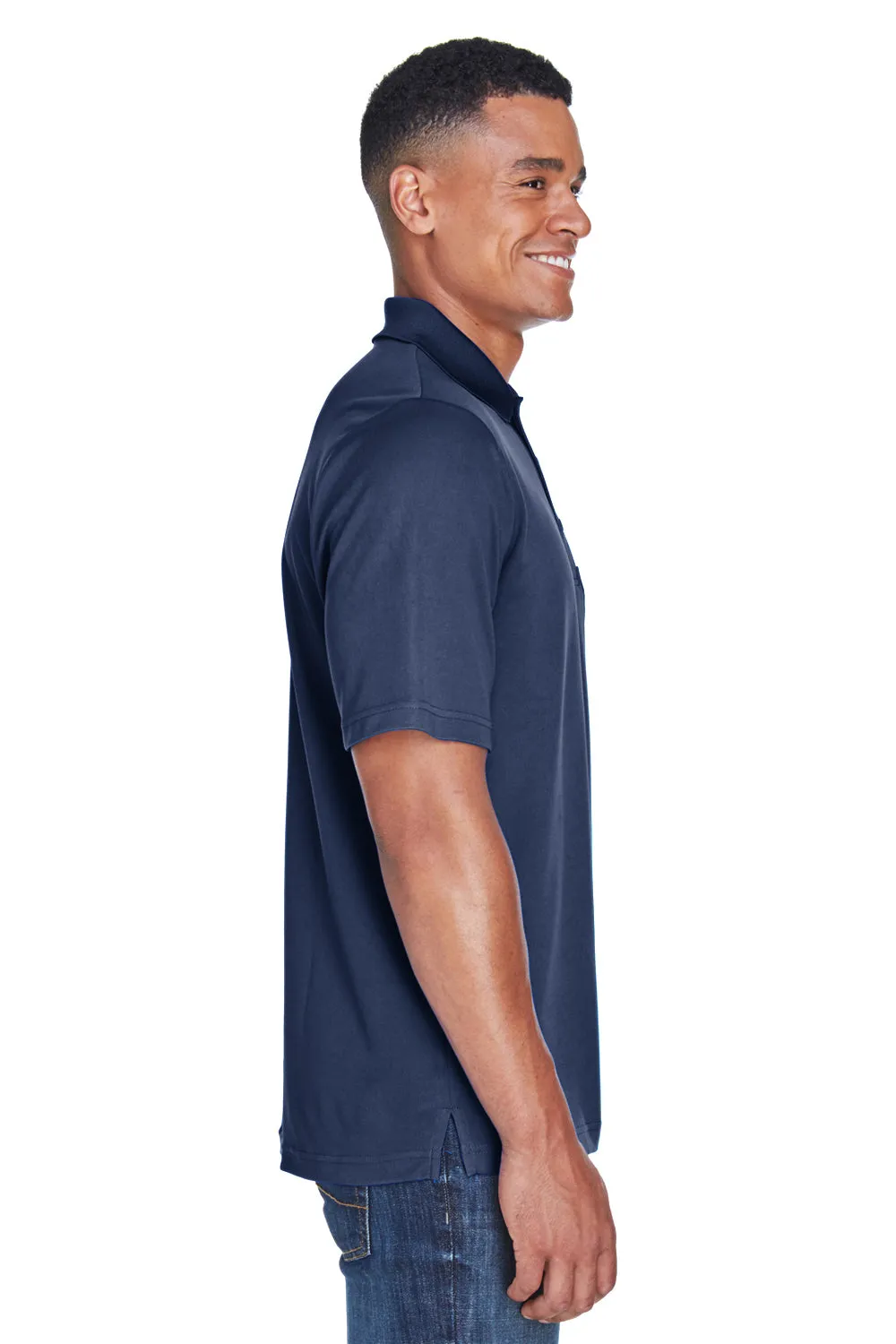 Core 365 Mens Origin Performance Moisture Wicking Short Sleeve Polo Shirt w/ Pocket - Classic Navy Blue