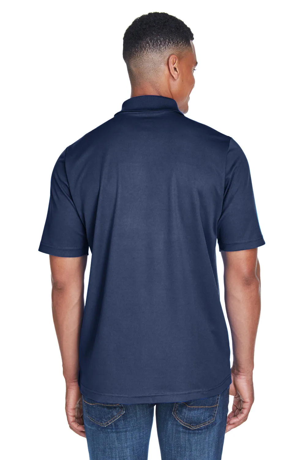 Core 365 Mens Origin Performance Moisture Wicking Short Sleeve Polo Shirt w/ Pocket - Classic Navy Blue