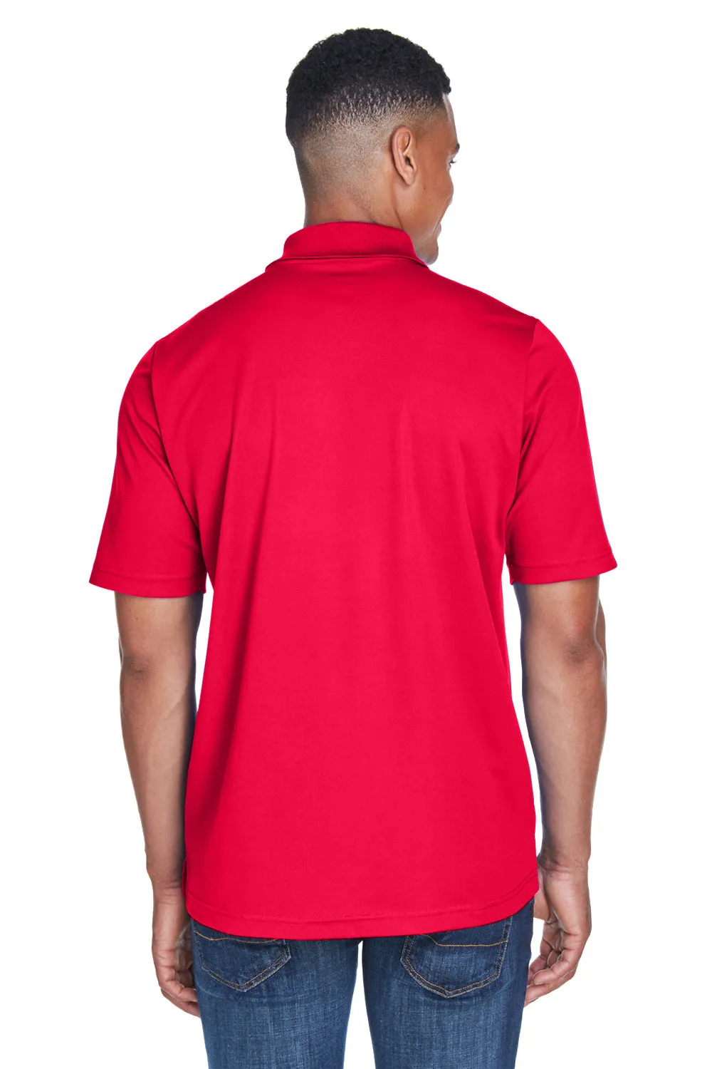 Core 365 Mens Origin Performance Moisture Wicking Short Sleeve Polo Shirt w/ Pocket - Classic Red