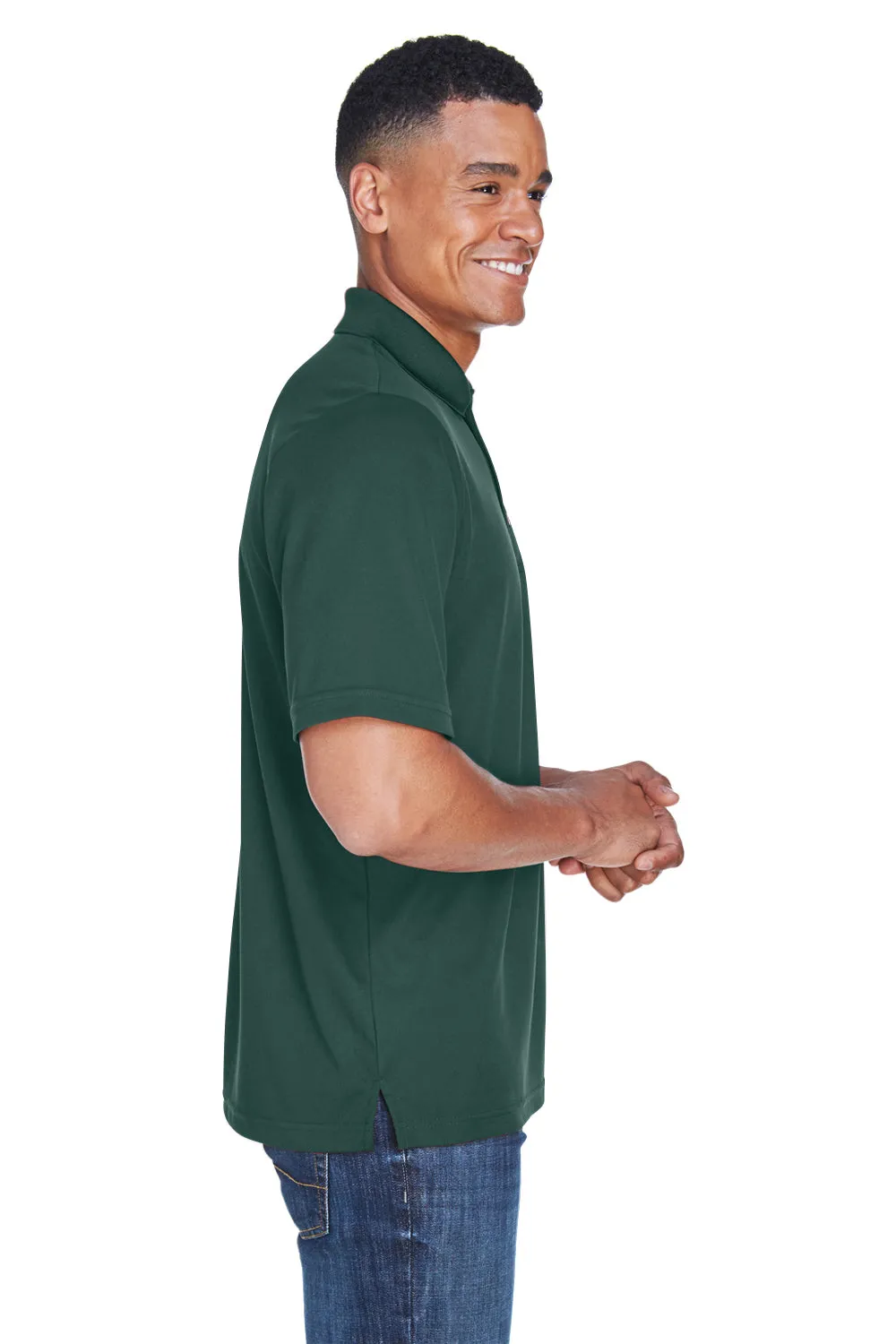 Core 365 Mens Origin Performance Moisture Wicking Short Sleeve Polo Shirt w/ Pocket - Forest Green