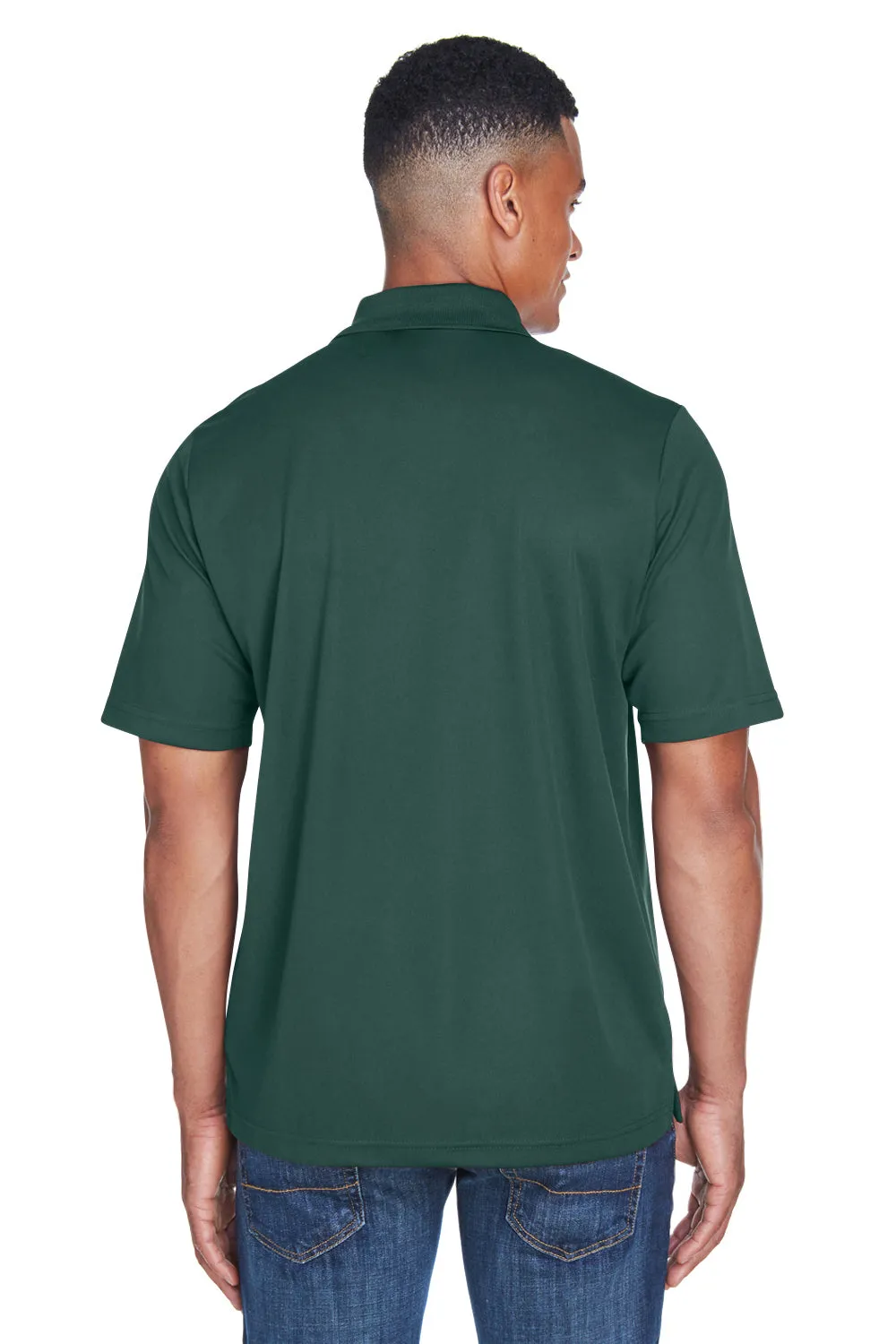 Core 365 Mens Origin Performance Moisture Wicking Short Sleeve Polo Shirt w/ Pocket - Forest Green