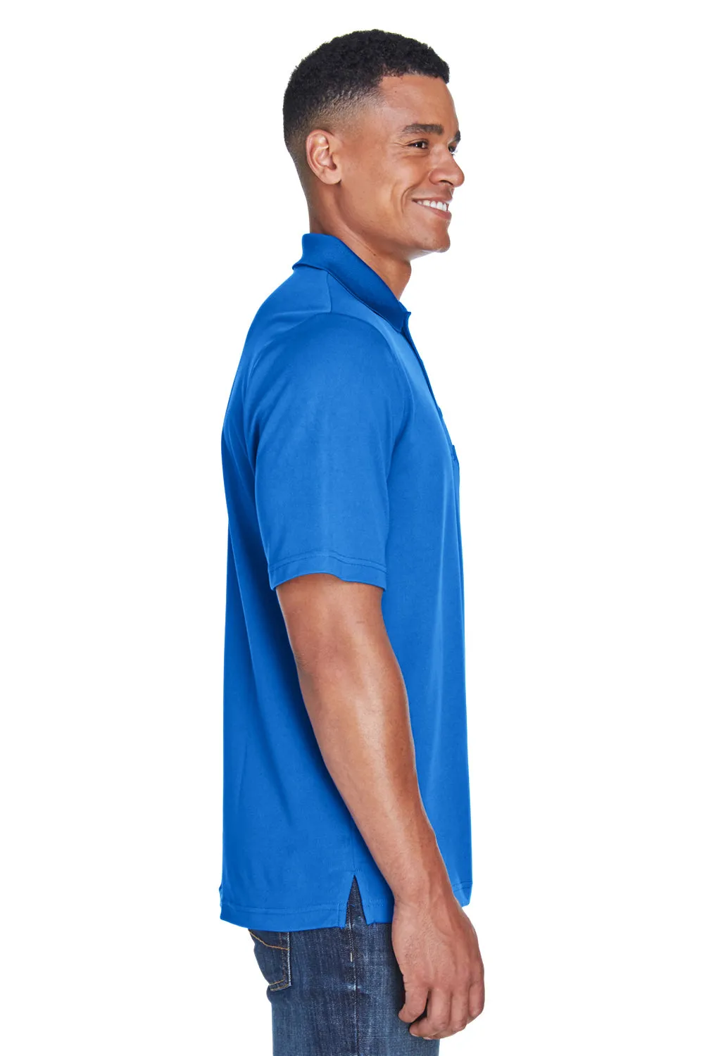 Core 365 Mens Origin Performance Moisture Wicking Short Sleeve Polo Shirt w/ Pocket - True Royal Blue