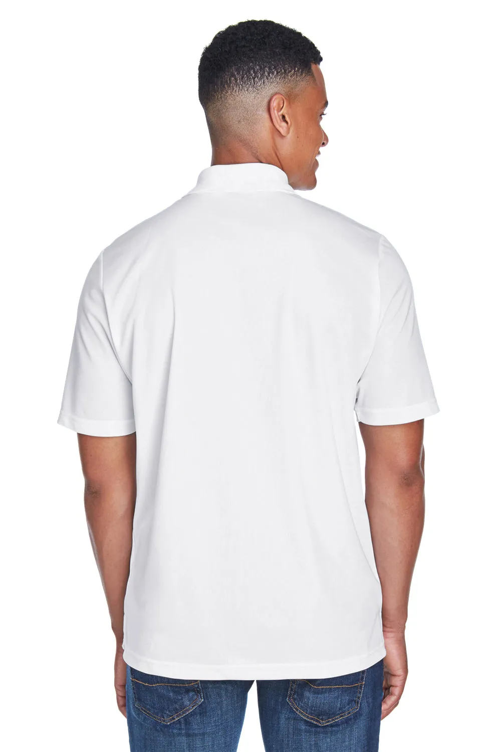 Core 365 Mens Origin Performance Moisture Wicking Short Sleeve Polo Shirt w/ Pocket - White