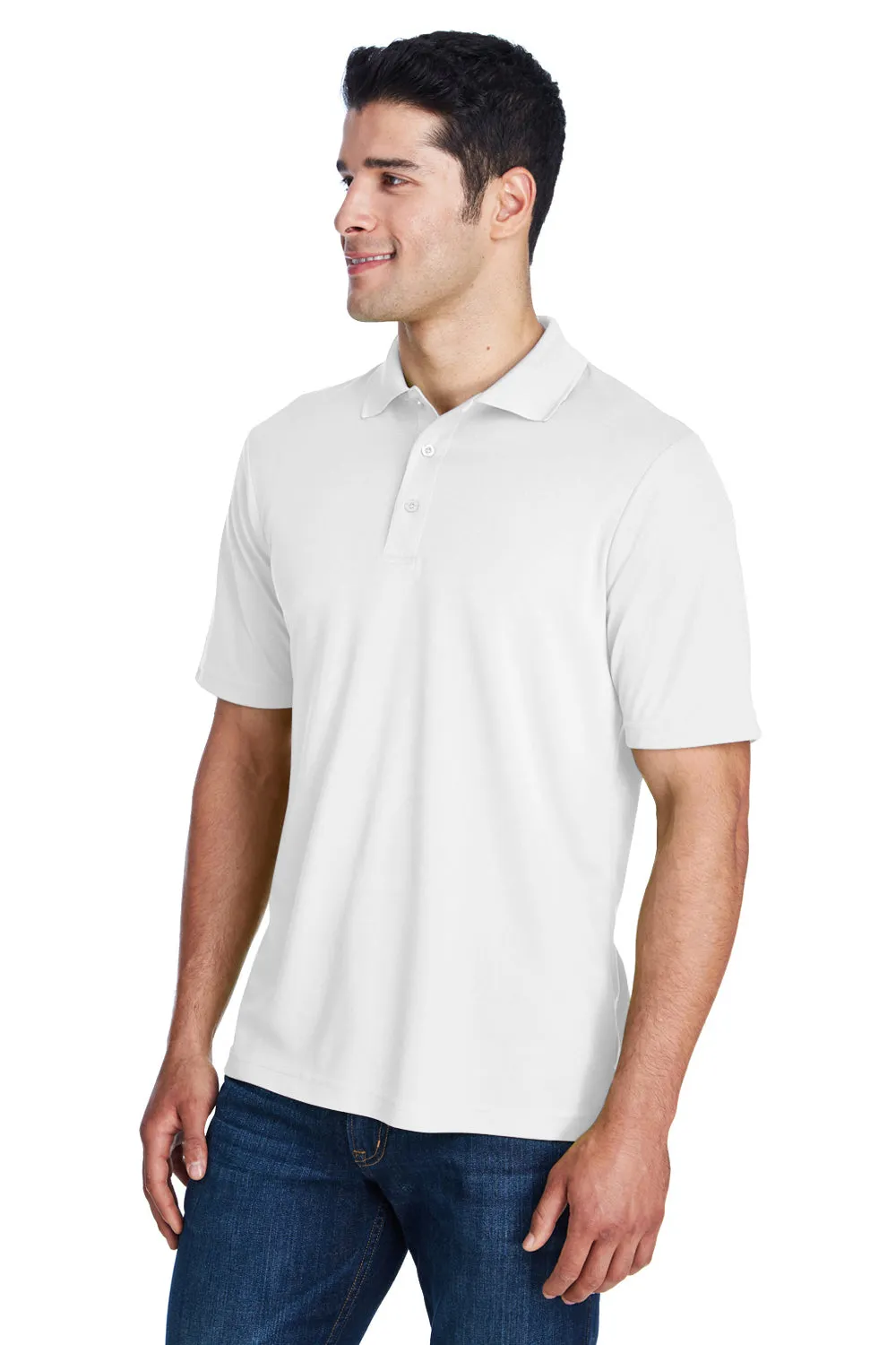 Core 365 Mens Origin Performance Moisture Wicking Short Sleeve Polo Shirt - White
