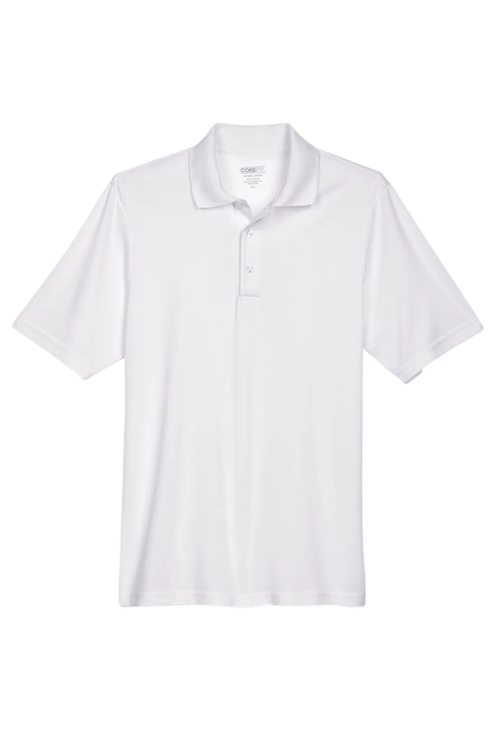 Core 365 Mens Origin Performance Moisture Wicking Short Sleeve Polo Shirt - White