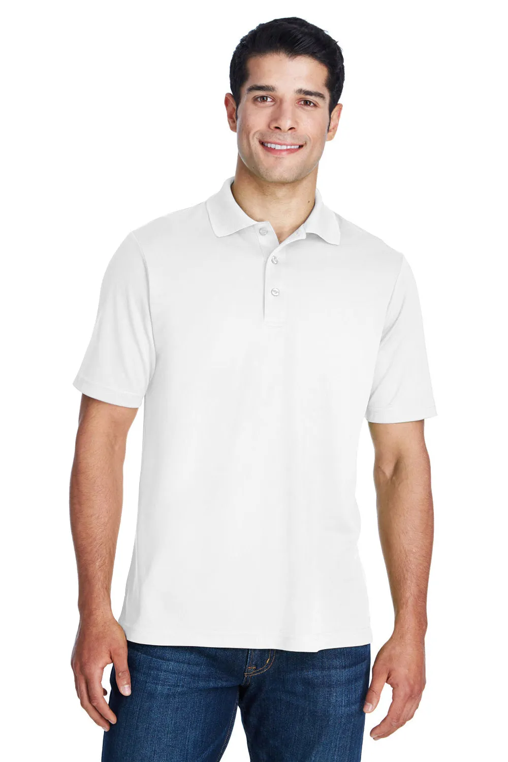 Core 365 Mens Origin Performance Moisture Wicking Short Sleeve Polo Shirt - White