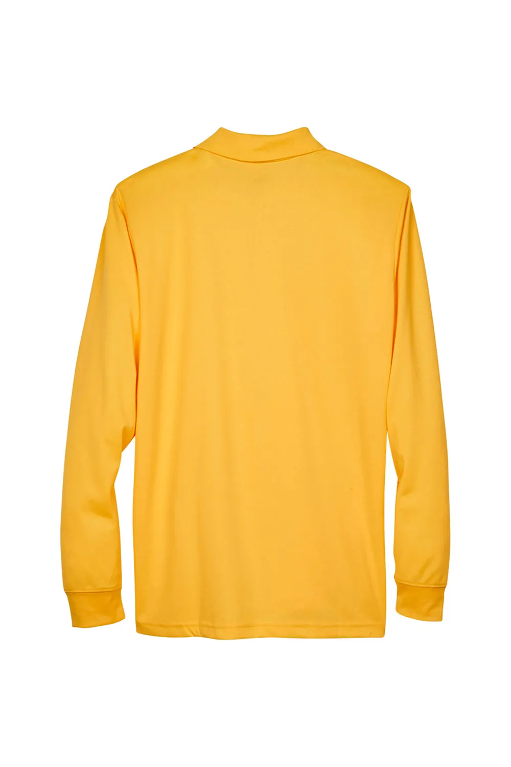 Core 365 Mens Pinnacle Performance Moisture Wicking Long Sleeve Polo Shirt - Campus Gold