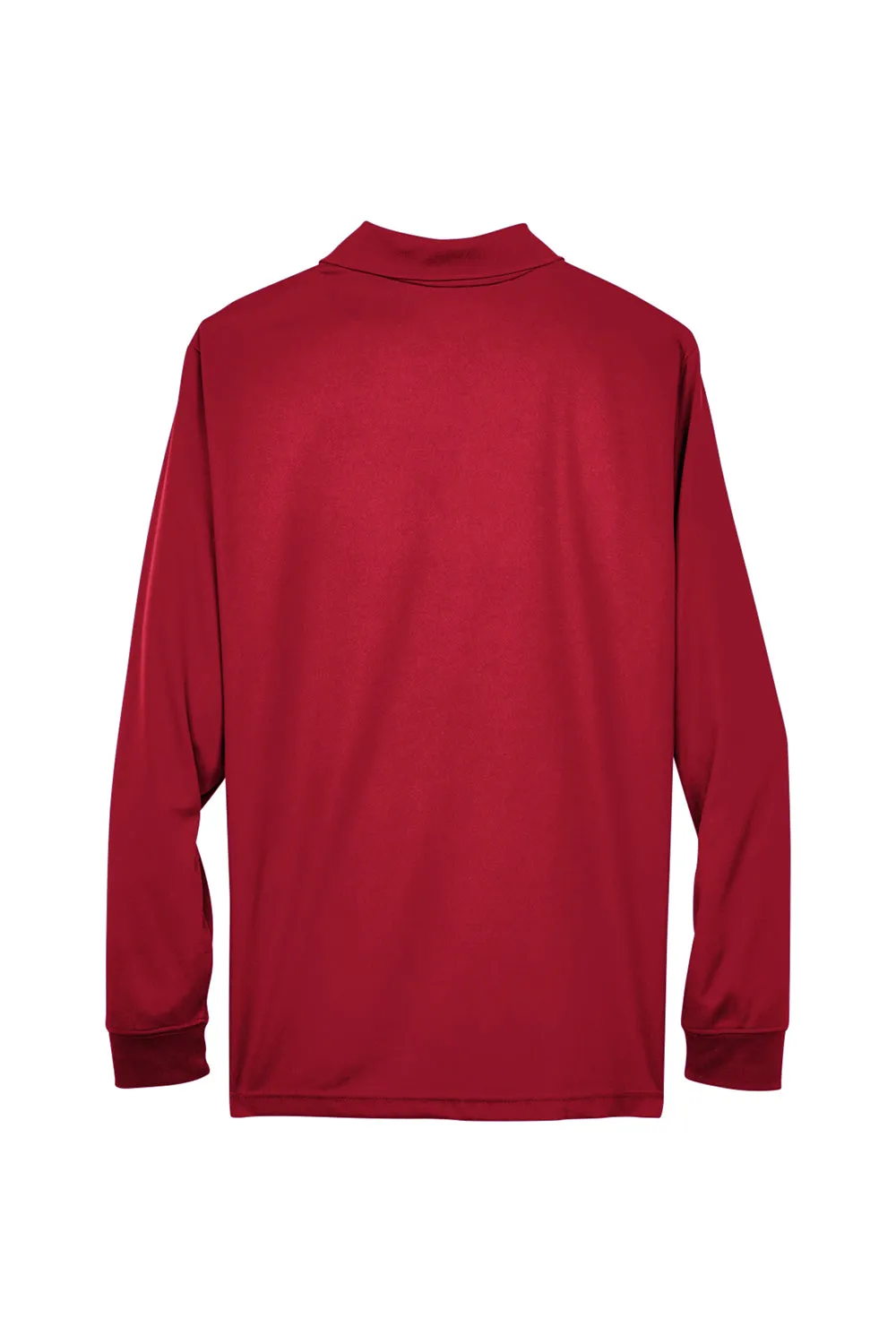 Core 365 Mens Pinnacle Performance Moisture Wicking Long Sleeve Polo Shirt - Classic Red