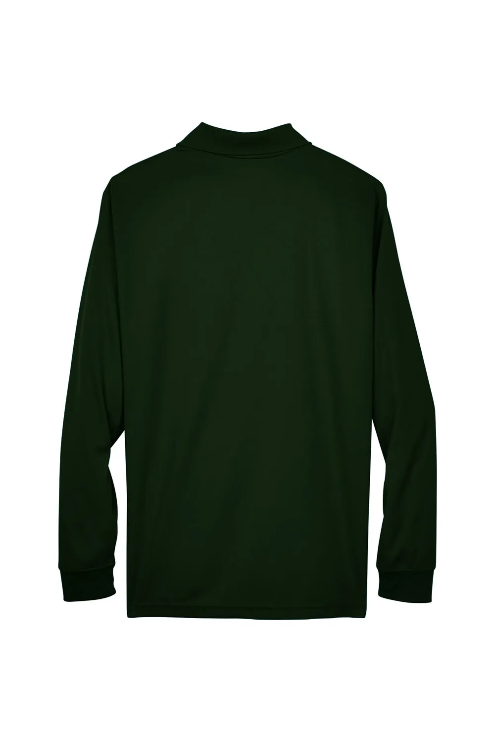 Core 365 Mens Pinnacle Performance Moisture Wicking Long Sleeve Polo Shirt - Forest Green