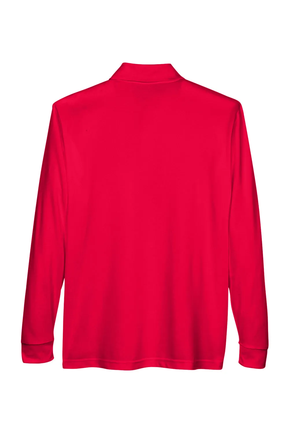Core 365 Mens Pinnacle Performance Moisture Wicking Long Sleeve Polo Shirt w/ Pocket - Classic Red