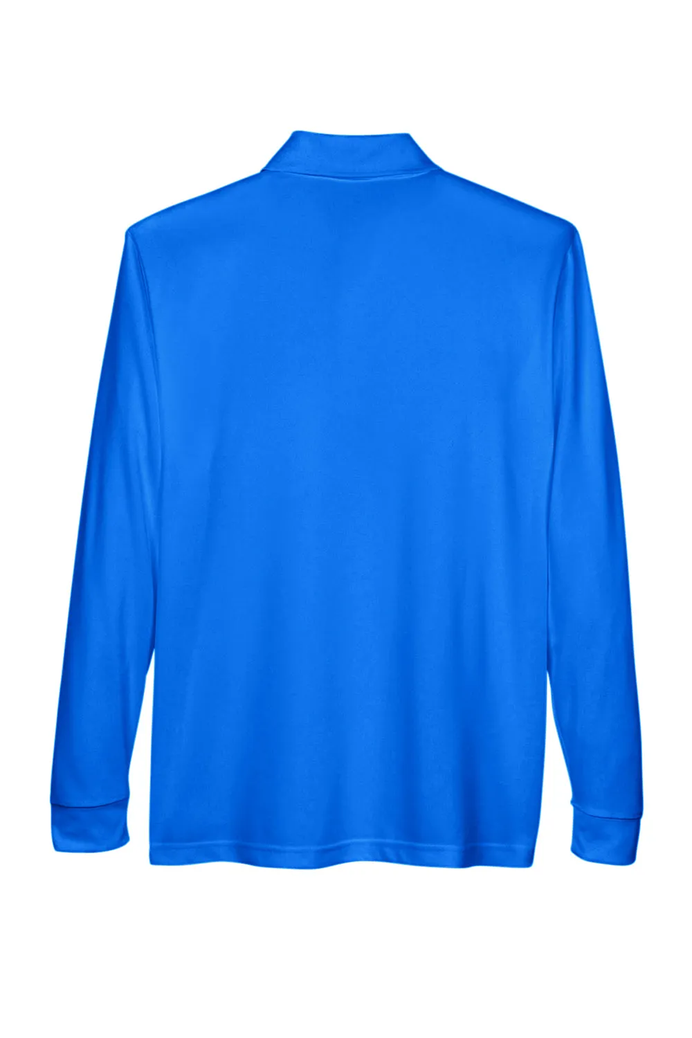 Core 365 Mens Pinnacle Performance Moisture Wicking Long Sleeve Polo Shirt w/ Pocket - True Royal Blue
