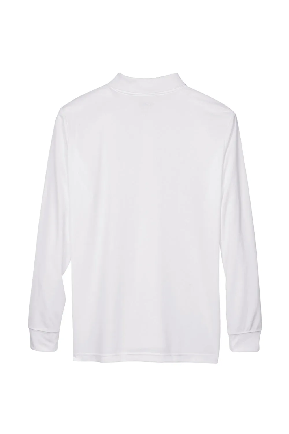 Core 365 Mens Pinnacle Performance Moisture Wicking Long Sleeve Polo Shirt - White