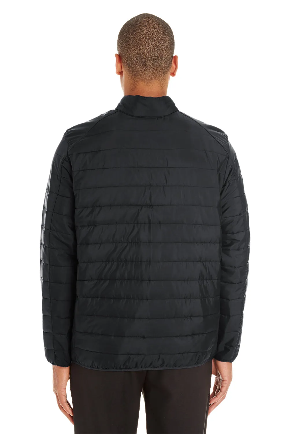 Core 365 Mens Prevail Packable Puffer Water Resistant Full Zip Jacket - Black