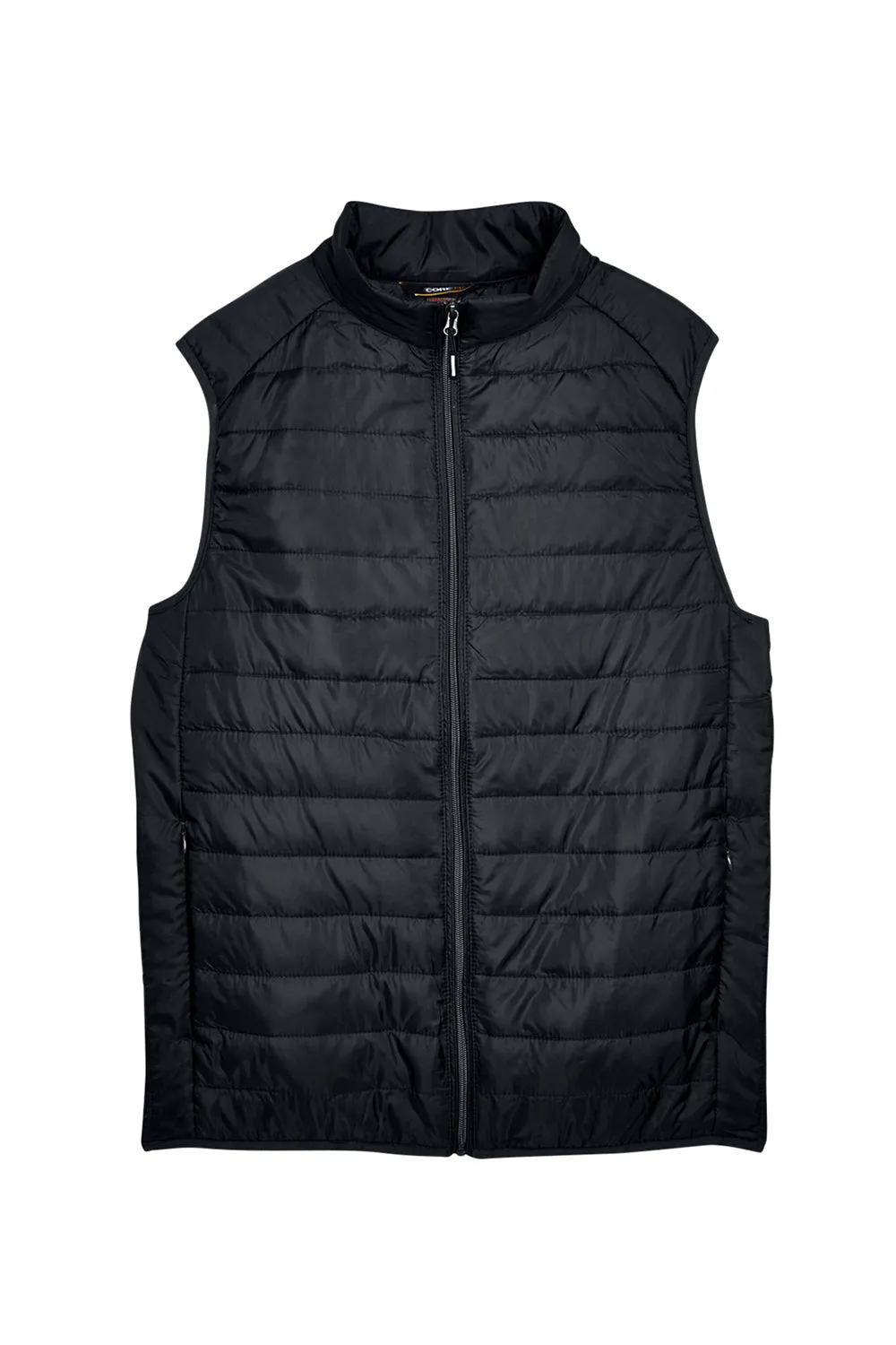 Core 365 Mens Prevail Packable Puffer Water Resistant Full Zip Vest - Black