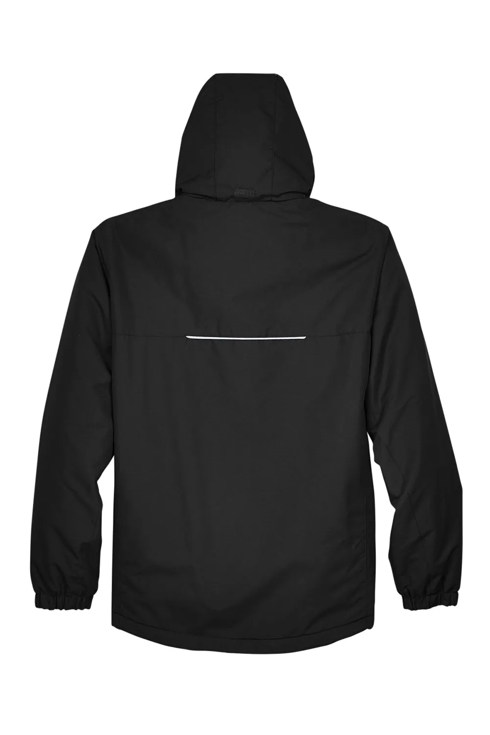 Core 365 Mens Profile Water Resistant Full Zip Hooded Jacket - Black