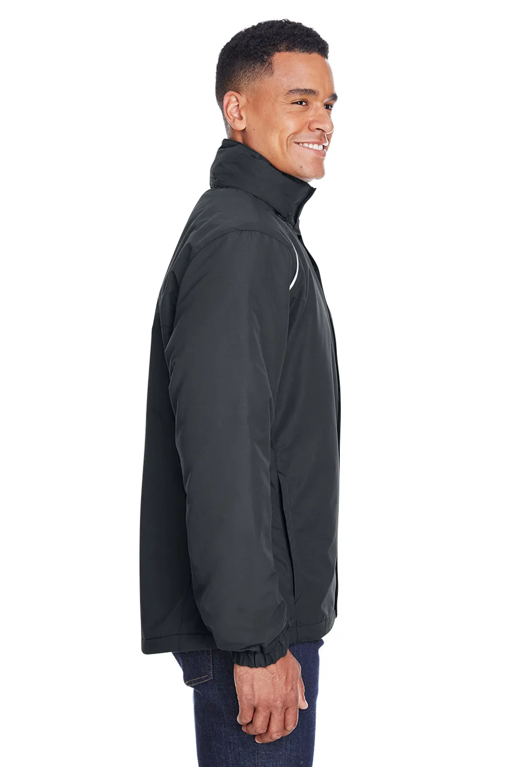 Core 365 Mens Profile Water Resistant Full Zip Hooded Jacket - Carbon Grey