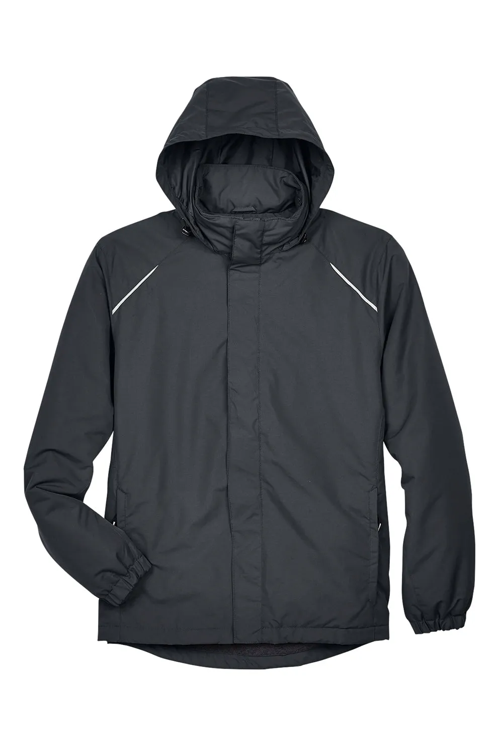 Core 365 Mens Profile Water Resistant Full Zip Hooded Jacket - Carbon Grey