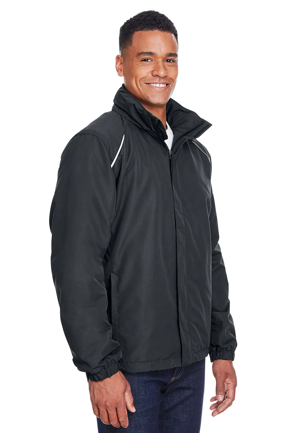 Core 365 Mens Profile Water Resistant Full Zip Hooded Jacket - Carbon Grey