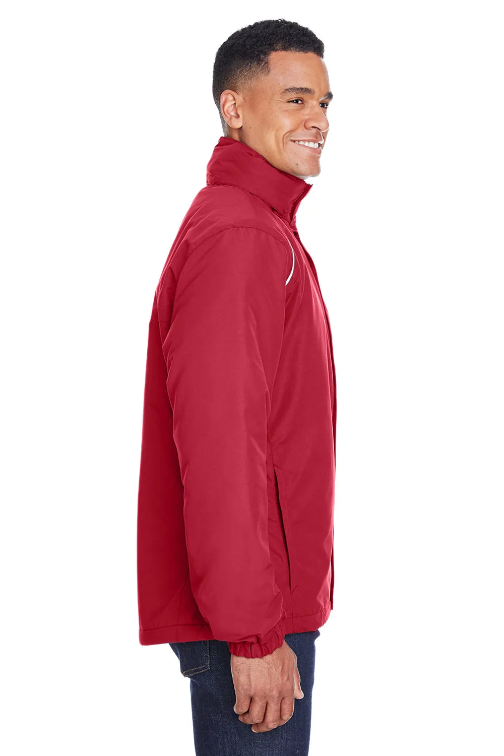 Core 365 Mens Profile Water Resistant Full Zip Hooded Jacket - Classic Red