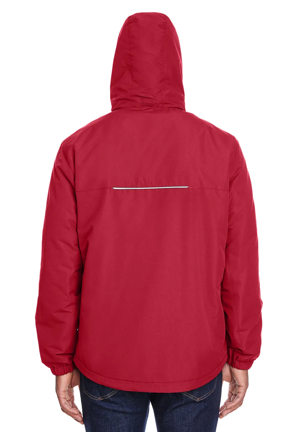 Core 365 Mens Profile Water Resistant Full Zip Hooded Jacket - Classic Red
