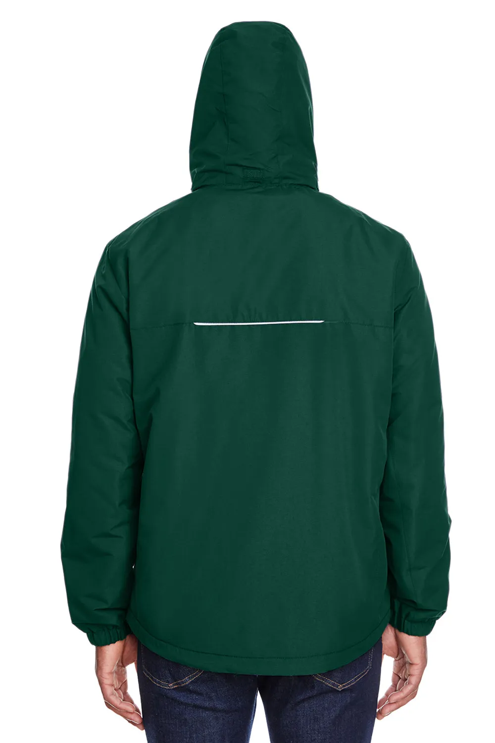 Core 365 Mens Profile Water Resistant Full Zip Hooded Jacket - Forest Green