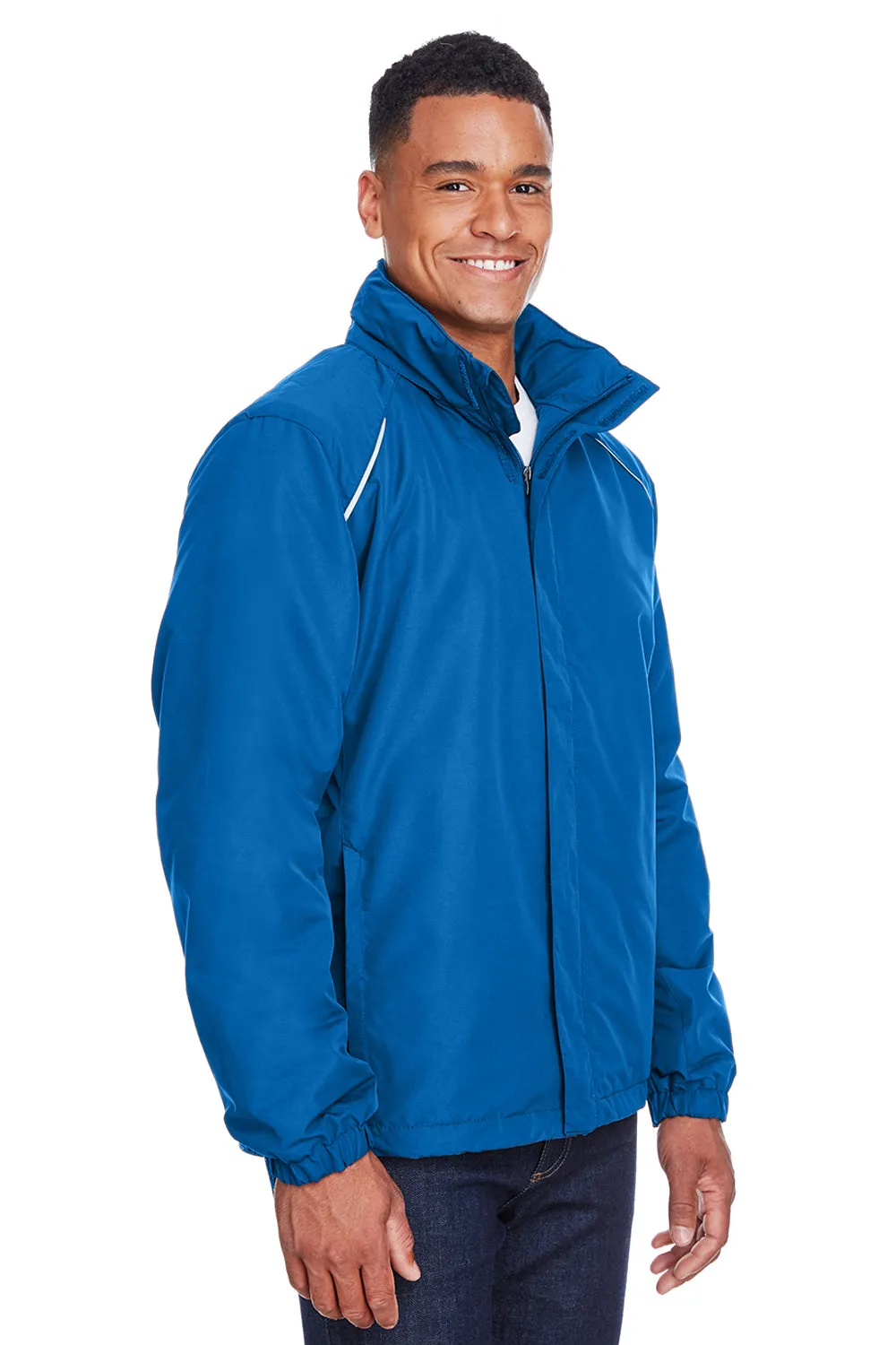 Core 365 Mens Profile Water Resistant Full Zip Hooded Jacket - True Royal Blue