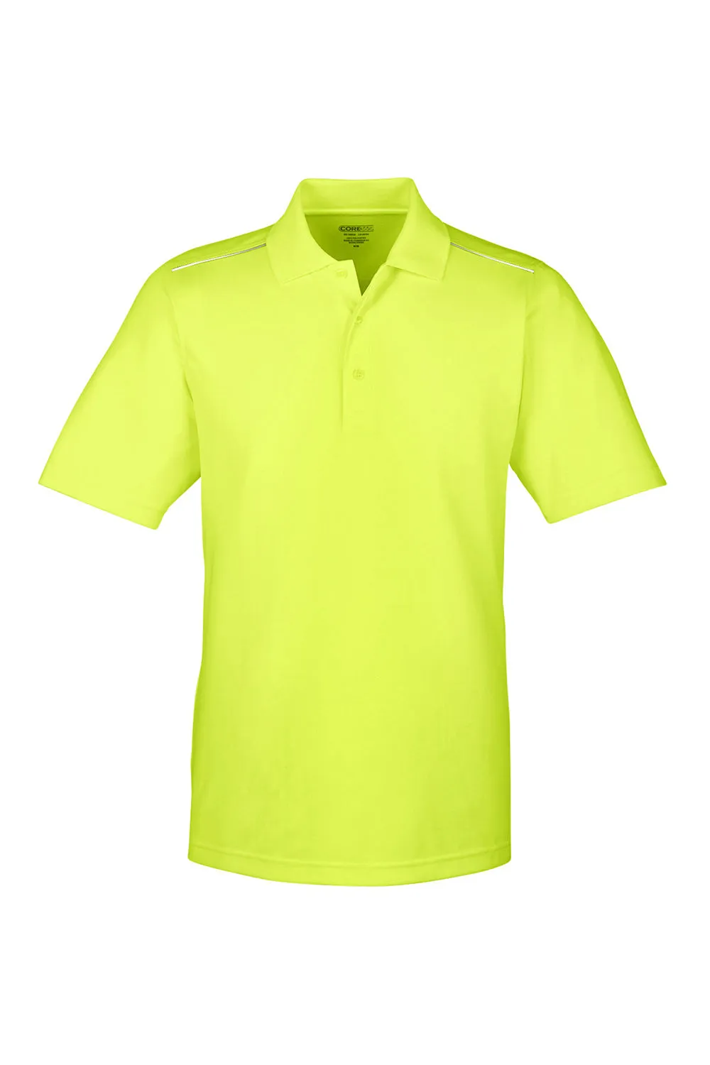 Core 365 Mens Radiant Performance Moisture Wicking Short Sleeve Polo Shirt - Safety Yellow